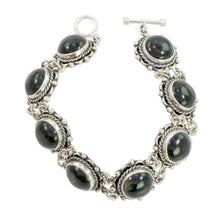 Load image into Gallery viewer, Hand Made Sterling Silver Link Jade Bracelet - Antigua Sun | NOVICA