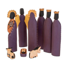 Load image into Gallery viewer, Wood Nativity Scene Sculpture Set of 9 - Rejoice | NOVICA