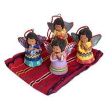 Load image into Gallery viewer, Unique Central American Ceramic Ornaments (Set of 4) - Angels | NOVICA