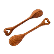 Load image into Gallery viewer, Hand Carved Guatemalan Wood Serving Spoons (Pair) - Heart of Maya | NOVICA