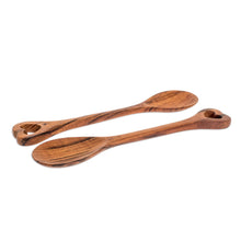 Load image into Gallery viewer, Hand Carved Guatemalan Wood Serving Spoons (Pair) - Heart of Maya | NOVICA