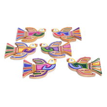 Load image into Gallery viewer, Pinewood ornaments (Set of 6) - Skybird | NOVICA