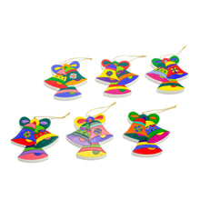 Load image into Gallery viewer, Pinewood ornaments (Set of 6) - Christmas Bells | NOVICA