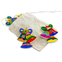 Load image into Gallery viewer, Pinewood ornaments (Set of 6) - Christmas Bells | NOVICA