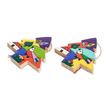 Load image into Gallery viewer, Pinewood ornaments (Set of 6) - Christmas Trees | NOVICA