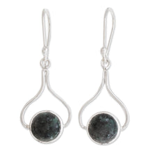 Load image into Gallery viewer, Hand Crafted Sterling Silver Dangle Jade Earrings - Modern Mixco | NOVICA