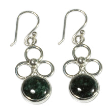 Load image into Gallery viewer, Handcrafted Women's Sterling Silver Dangle Jade Earrings - Trinity of Faith | NOVICA