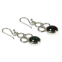 Load image into Gallery viewer, Handcrafted Women's Sterling Silver Dangle Jade Earrings - Trinity of Faith | NOVICA