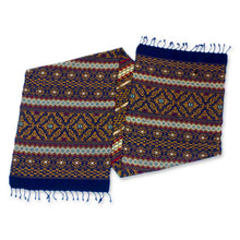 Load image into Gallery viewer, Blue Cotton Runner Table Linen - Guatemala is Home | NOVICA