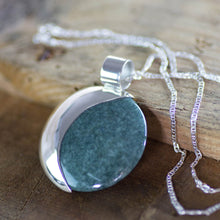 Load image into Gallery viewer, Sun and Moon Sterling Silver Pendant Jade Necklace - Quetzal Eclipse | NOVICA