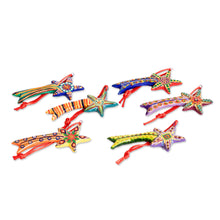 Load image into Gallery viewer, Ceramic ornaments (Set of 6) - Shooting Stars | NOVICA