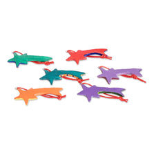 Load image into Gallery viewer, Ceramic ornaments (Set of 6) - Shooting Stars | NOVICA