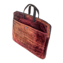 Load image into Gallery viewer, Bamboo chenille and cotton laptop case (14 inch) - Iridescent Lands | NOVICA