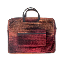 Load image into Gallery viewer, Bamboo chenille and cotton laptop case (14 inch) - Iridescent Lands | NOVICA