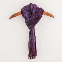 Load image into Gallery viewer, Rayon Chenille Scarf - Orchid Dreamer | NOVICA