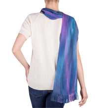 Load image into Gallery viewer, Women's Rayon Handmade Scarf - Solola Sapphire | NOVICA