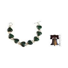 Load image into Gallery viewer, Heart Shaped Jade Sterling Silver Link Bracelet - Love Immemorial | NOVICA