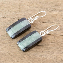 Load image into Gallery viewer, Collectible Modern Jade Dangle Earrings - Maya Legend | NOVICA