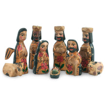 Load image into Gallery viewer, Handcrafted 9 Piece Nativity Scene Set - Rejoice | NOVICA