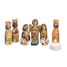 Load image into Gallery viewer, Handcrafted 9 Piece Nativity Scene Set - Rejoice | NOVICA