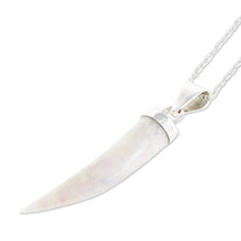 Load image into Gallery viewer, Men's Artisan Crafted Sterling Silver Pendant Jade Necklace - Invincible | NOVICA