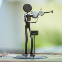 Load image into Gallery viewer, Auto part sculpture - Rustic Violinist | NOVICA