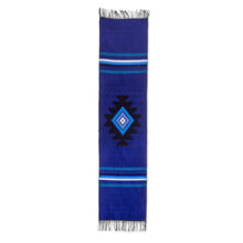 Load image into Gallery viewer, Cotton table runner - Blue Totonicapan Sun | NOVICA