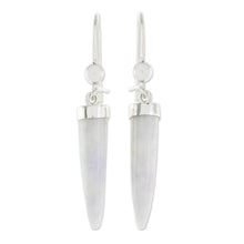 Load image into Gallery viewer, Artisan Crafted Lilac Jade Dangle Earrings - Forest Cat | NOVICA