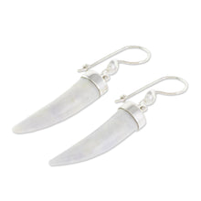 Load image into Gallery viewer, Artisan Crafted Lilac Jade Dangle Earrings - Forest Cat | NOVICA