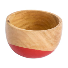 Load image into Gallery viewer, Dip Painted Hand Carved Wood Bowl (Small) - Spicy Red | NOVICA