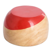 Load image into Gallery viewer, Dip Painted Hand Carved Wood Bowl (Small) - Spicy Red | NOVICA