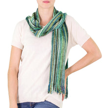 Load image into Gallery viewer, Guatemalan Rayon Chenille Scarf - Rainforest | NOVICA