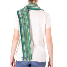 Load image into Gallery viewer, Guatemalan Rayon Chenille Scarf - Rainforest | NOVICA