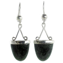 Load image into Gallery viewer, Artisan Crafted Jade and Sterling Silver Earrings - Power of Life | NOVICA