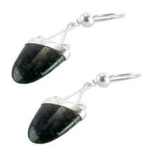 Load image into Gallery viewer, Artisan Crafted Jade and Sterling Silver Earrings - Power of Life | NOVICA