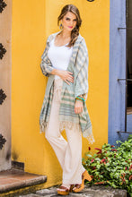Load image into Gallery viewer, Handwoven Striped Cotton Shawl - Verdant Comalapa Breeze | NOVICA