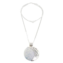 Load image into Gallery viewer, Maya Eclipse Lilac and Dark Green Jade Pendant Necklace - Lilac Quetzal Eclipse | NOVICA
