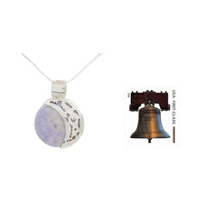 Load image into Gallery viewer, Maya Eclipse Lilac and Dark Green Jade Pendant Necklace - Lilac Quetzal Eclipse | NOVICA