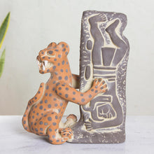 Load image into Gallery viewer, Pre Hispanic Museum Replica Sculpture - Olmeca Jaguar with Human | NOVICA