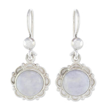 Load image into Gallery viewer, Guatemalan Hand Crafted Lilac Jade Dangle Earrings - Lilac Dahlias | NOVICA