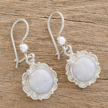 Load image into Gallery viewer, Guatemalan Hand Crafted Lilac Jade Dangle Earrings - Lilac Dahlias | NOVICA