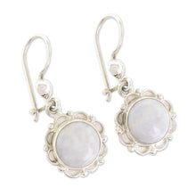 Load image into Gallery viewer, Guatemalan Hand Crafted Lilac Jade Dangle Earrings - Lilac Dahlias | NOVICA