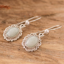 Load image into Gallery viewer, Artisan Crafted Jade and Sterling Silver Earrings - Apple Princess of the Forest | NOVICA