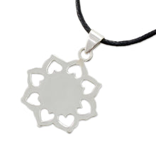 Load image into Gallery viewer, Handmade Green Jade and Silver Necklace with Cotton Cord - Apple Blossom | NOVICA