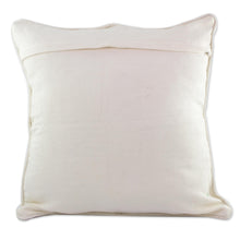 Load image into Gallery viewer, Maya Backstrap Woven Cotton Cushion Cover in Grey and White - Ceiba Tree | NOVICA