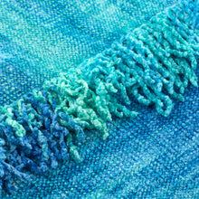 Load image into Gallery viewer, Blue Hand Woven Cotton Blend Poncho - Magical Lagoon | NOVICA