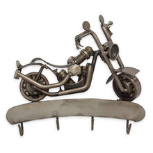 Load image into Gallery viewer, Mexico Auto Part Sculpture Handmade Bike Theme Key Rack - Rustic Motorcycle | NOVICA
