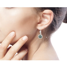 Load image into Gallery viewer, Medium Green Guatemalan Jade Sterling Silver Dangle Earrings - Green Apple | NOVICA