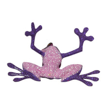 Load image into Gallery viewer, Purple Hand Crafted Alebrije Style Frog Figurine Sculpture - Purple Dancing Frog | NOVICA