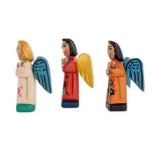 Load image into Gallery viewer, Fair Trade Angel Figurines Hand Crafted Sculptures (Set 3) - Angelic Guardians of Peace | NOVICA
